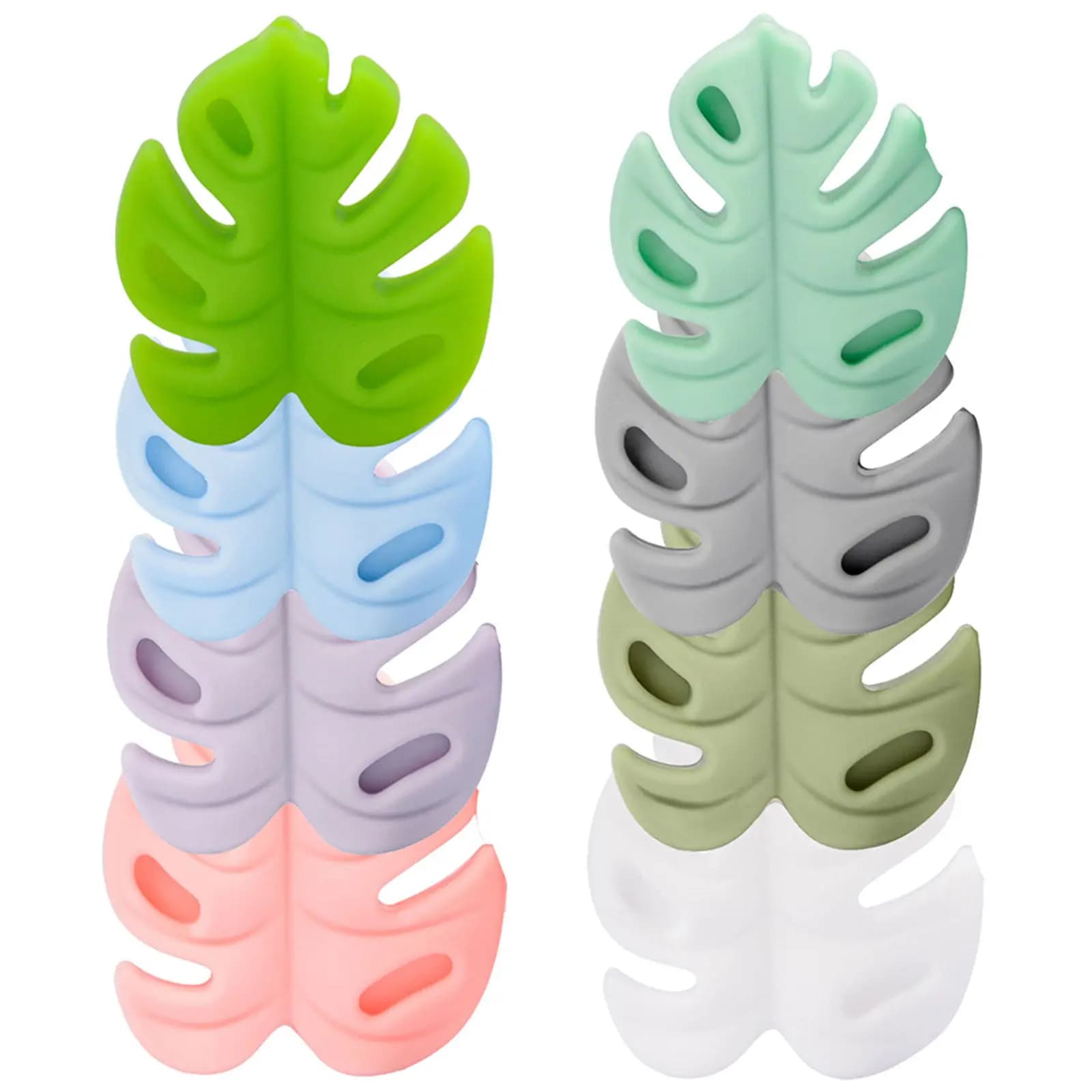 8 Pezzi Tappi in Silicone per Punte di Ferri da Maglia, Protezioni Morbide Antiscivolo a Forma di Monstera per Lavori Artigianali Fai-da-Te