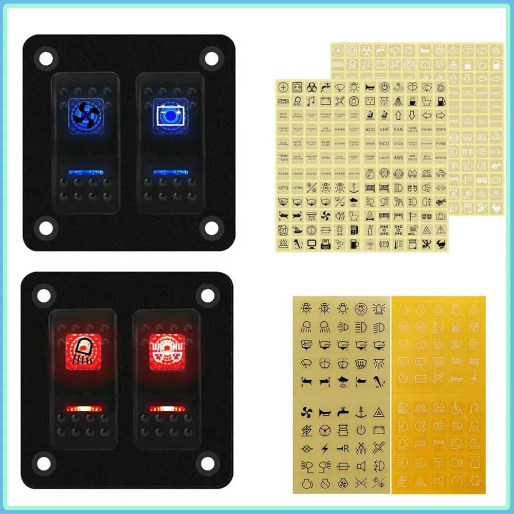 100/144pcs Auto Multi-funzione Bottoni Led Switch Etichette Auto Strumento Pannello Decorazione Adesivi Etichetta Circuito Decalcomania Accessori