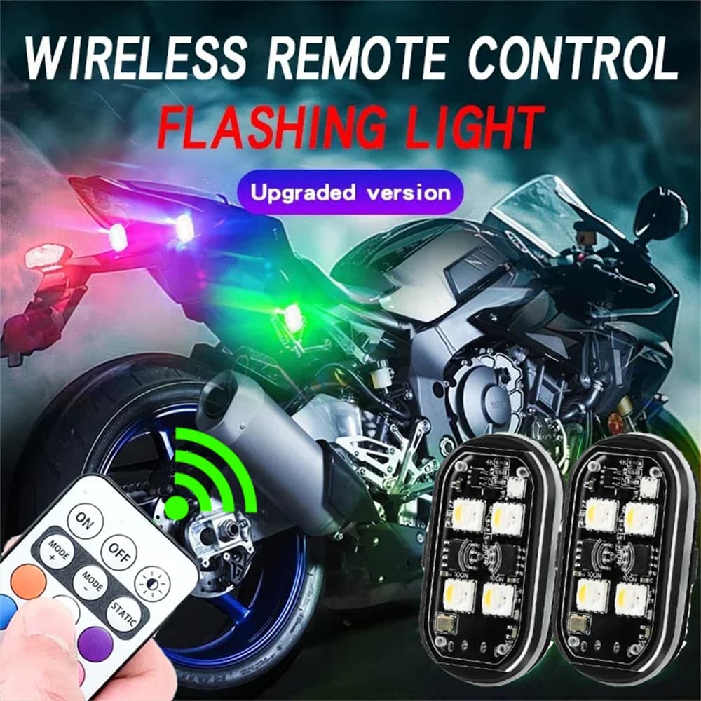 2/4/6 Pezzi Luce Stroboscopica LED con Telecomando Wireless, Lampada di Avvertimento Anti-collisione per Auto, Moto, Drone, Scooter