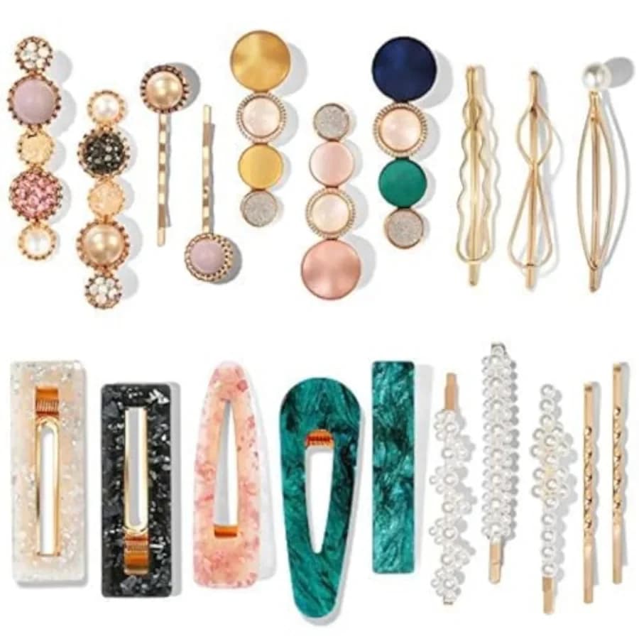Set di 20 fermagli per capelli alla moda in resina acrilica effetto perla Macaron, graziosi fermagli a barretta, accessori per capelli fantasia Boho