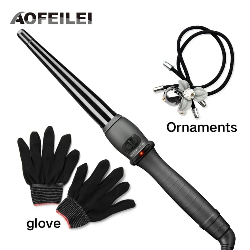 Professional cone shape ceramic hair clipper rollers for wand iron hair curler tools for Styling style Quick Heat Electric Curly