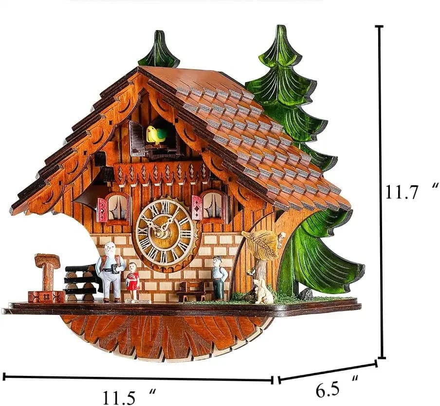 Orologio tradizionale Chalet Orologio da casa della foresta nera Orologio al quarzo con pendolo da parete in legno realizzato a mano