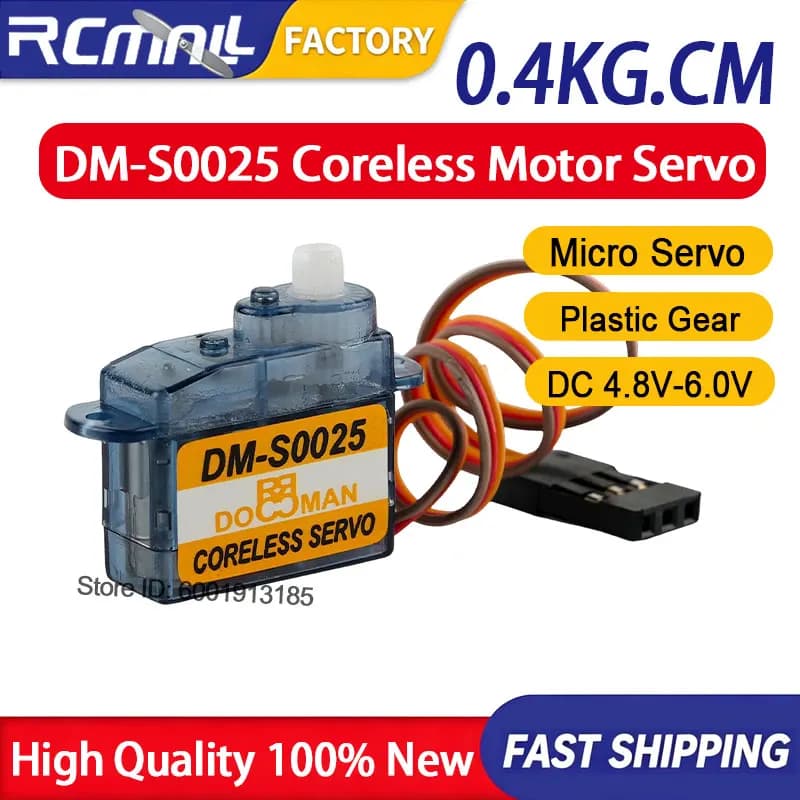 DM-S0025 Micro Digital Servo 2.5g High Speed Coreless Motor 0.6KG Torque 6V for RC Aircraft Fixed Wing Airplane Helicopter DIY