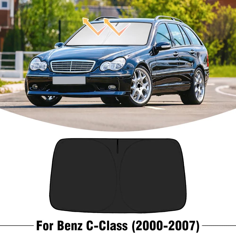 Parasole per Parabrezza Auto Mercedes Benz Classe C 2000-2006 2007, Copertura Anteriore, Protezione UV, Accessori