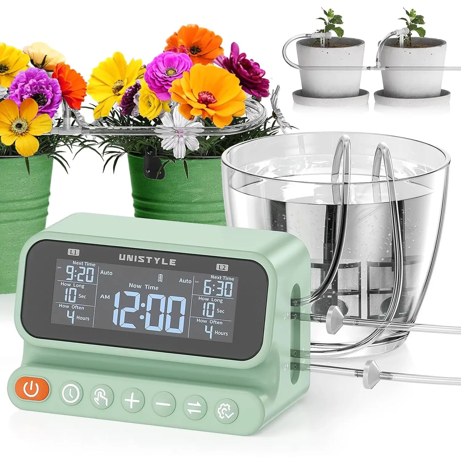 Automatic 2 Zone Irrigation System for Interior, Fable Irrigation Plant for 30 Plants in Vase