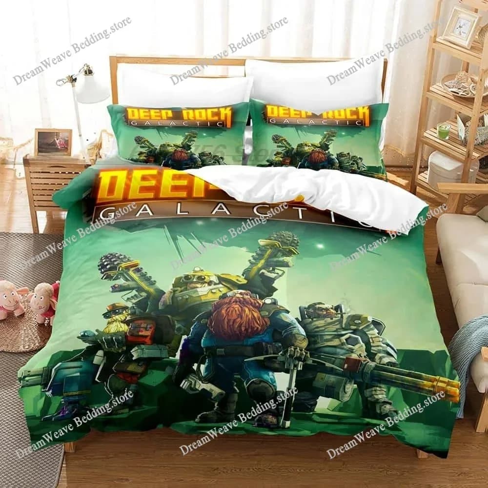 Set di Biancheria da Letto Deep Rock Galactic, Disponibile in Varie Misure, per Adulti e Bambini, Set Copripiumino e Lenzuola 2025963
