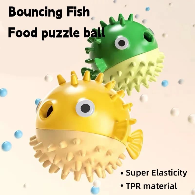 Durable Bouncing Leakage Food Ball Dog Toy Resistant To Bite Grinding Teeth Squeaky Sound Pet Chew Ball Relief Interactive Toys