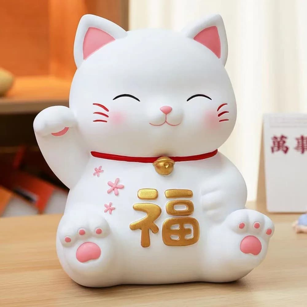 Serbatoio di risparmio Salvadanaio per gatti fortunati Buon simbolismo Scatola di risparmio decorativa per Capodanno Scatole di denaro per cartoni animati apribili per Capodanno