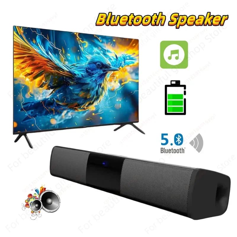 Potente altoparlante Bluetooth senza fili portatile Caixa De Som Home Theater TV Sound Box Subwoofer Sound Bar Surround Stereo Radio FM