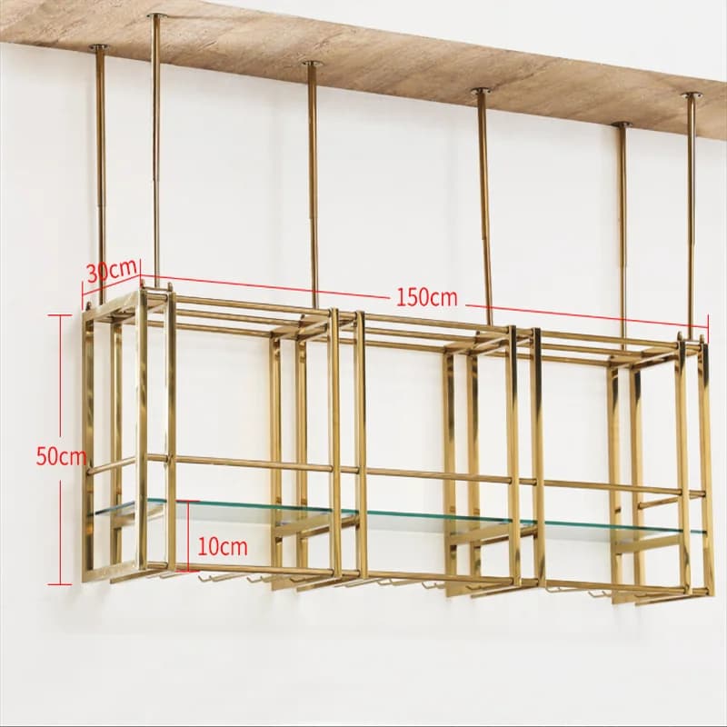 Portabottiglie da Parete con 4 Supporti in Metallo per Bicchieri, Decorazione e Organizzazione per Cucina e Casa