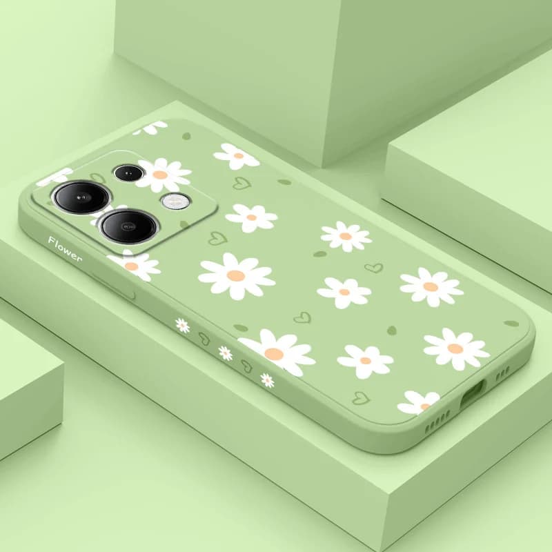 Custodia per telefono Tenera Daisy per Xiaomi Redmi Note 14 13 12S 11 11S 10 10S 9 9S Pro Plus 4G 5G Cover in silicone liquido