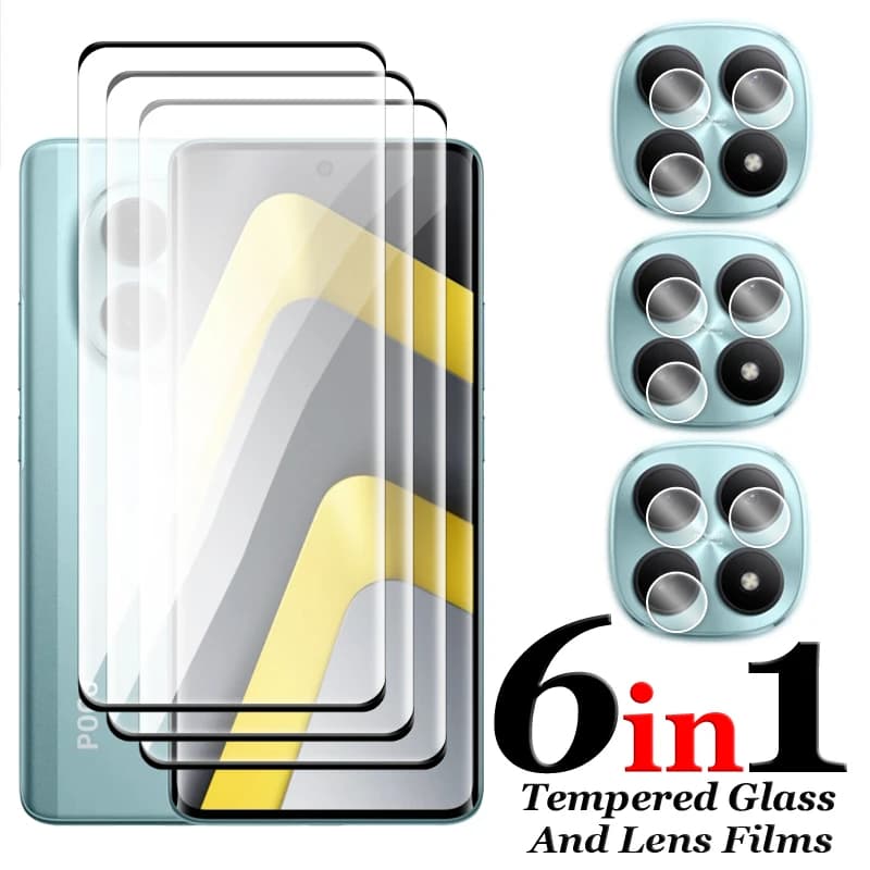 Per Xiaomi Poco M8 Vetro Per Poco M8 Pro Vetro Temperato Copertura Completa 3D Curvo Protezione Dello Schermo Per Poco M8 Pro Pellicola Lente