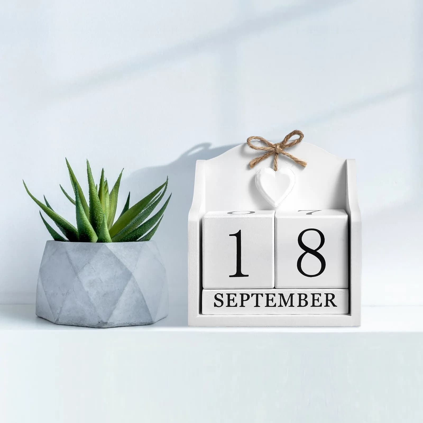 Calendario Perpetuo in Legno Vintage da Scrivania, Stile Rustico Europeo, Riutilizzabile, Tracciatore di Data e Mese in Legno Naturale