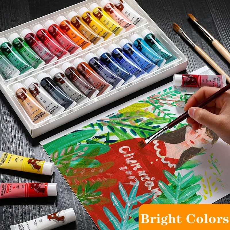 Acrylic Paint 12/24/36 Colors 12ml Tube Acrylic Paint Set,Paint for Fabric,Clothing,Painting,Graffiti,Rich Pigments for Artists
