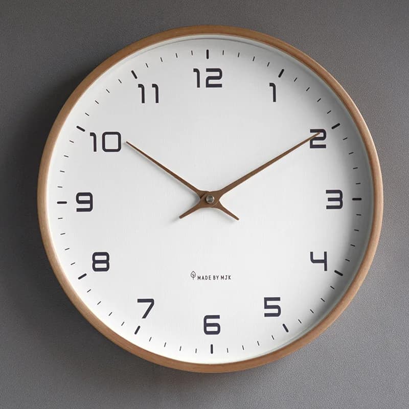 Orologio da Parete in Legno Semplice da 10 Pollici, Silenzioso, Senza Ticchettio, Stile Minimalista con Numeri Grandi per Soggiorno e Camera da Letto