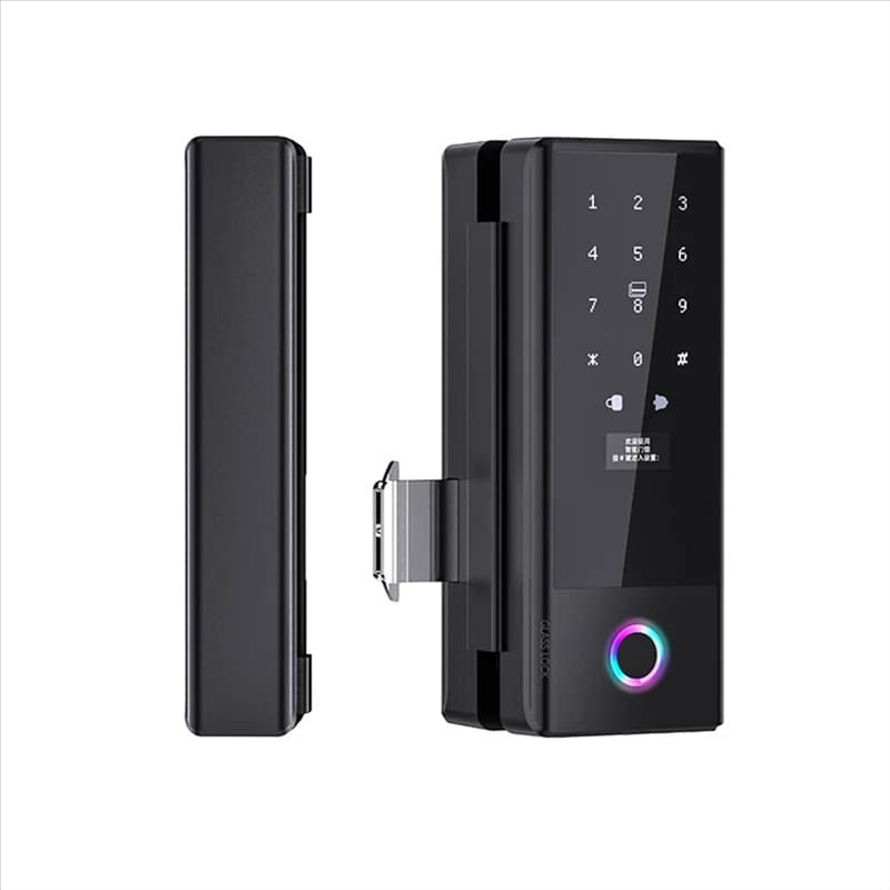 Serratura per impronte digitali Tuya Smart Home con riconoscimento biometrico per porte scorrevoli in vetro Controllo accessi serratura elettronica per porte in vetro