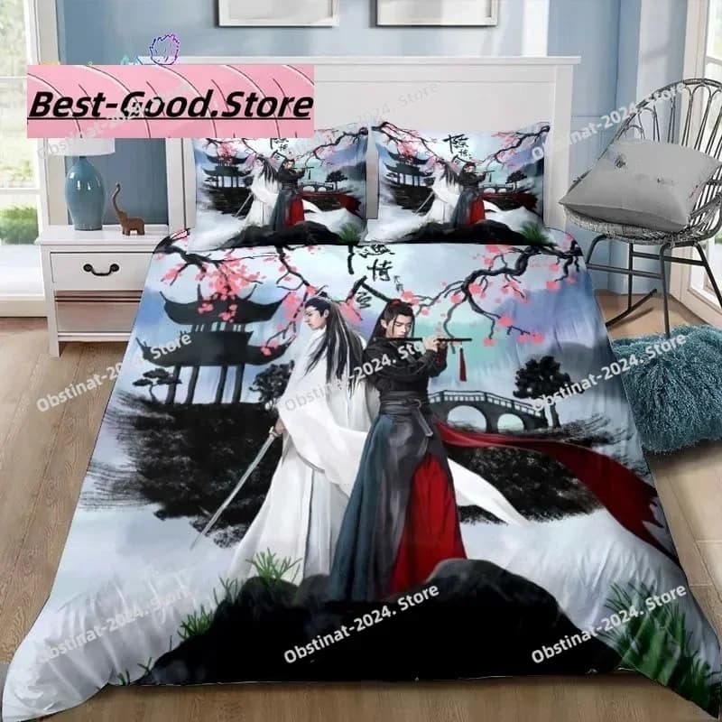 Drama The Untamed Xiao Zhan Wang Yi Bo Set biancheria da letto Copripiumino Completo Queen King Size Federa Letto Stampato Set letto Singolo Twin