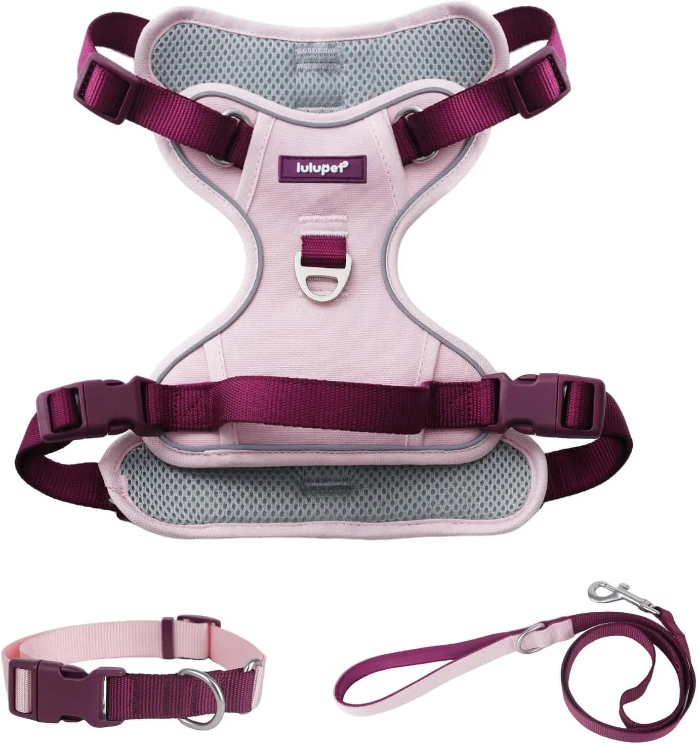 Set 3 in 1: Pettorina, Guinzaglio e Collare per Cani, Gilet Regolabile Morbido con Elementi Riflettenti per una Gestione Confortevole