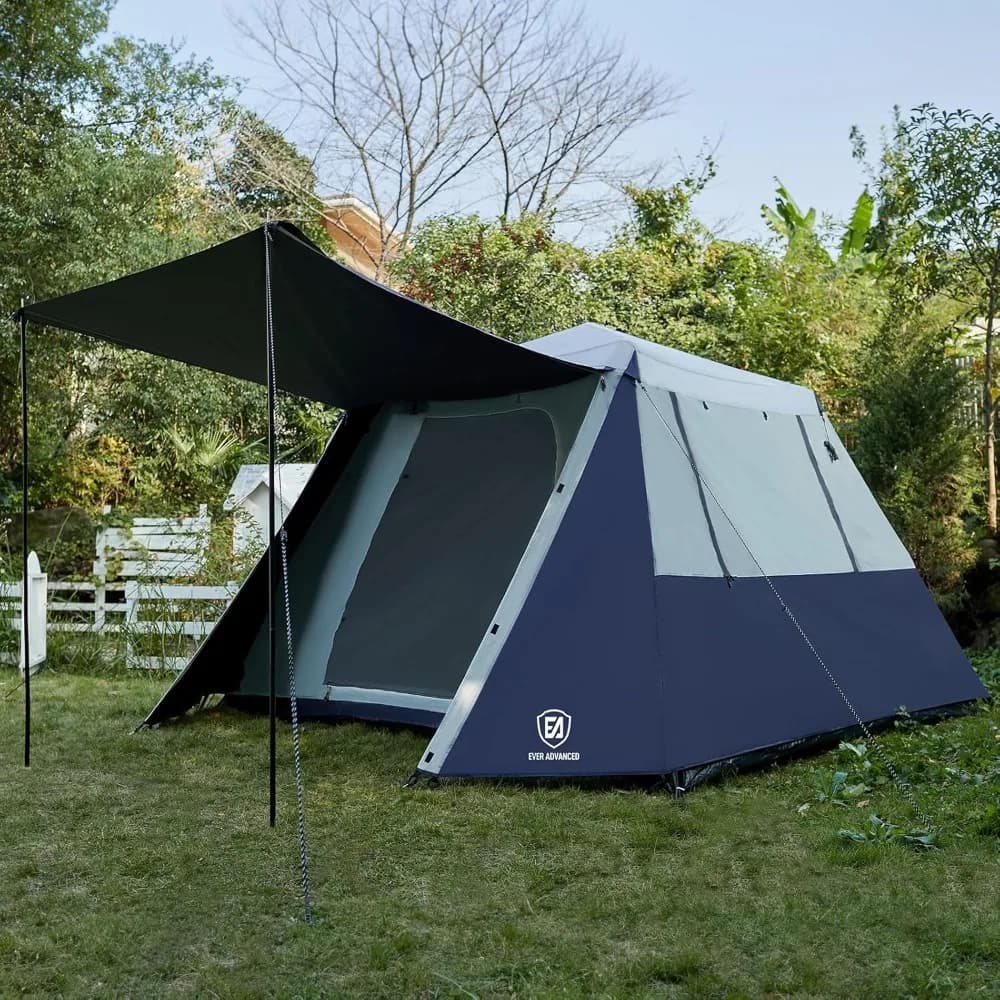Tenda da campeggio oscurante per 6 persone Tende da cabina istantanee per famiglia con antipioggia, installazione semplice degli anni '60, arancione resistente all'acqua