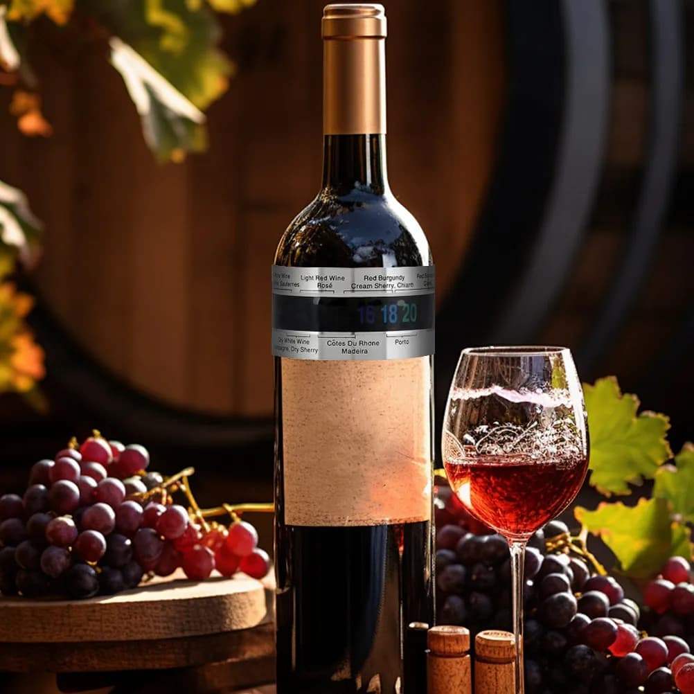 Stylish Stainless Steel Wine Thermometer Bracelet for Precise Bottle Temperature Measurement Digital Display Wine Temperature