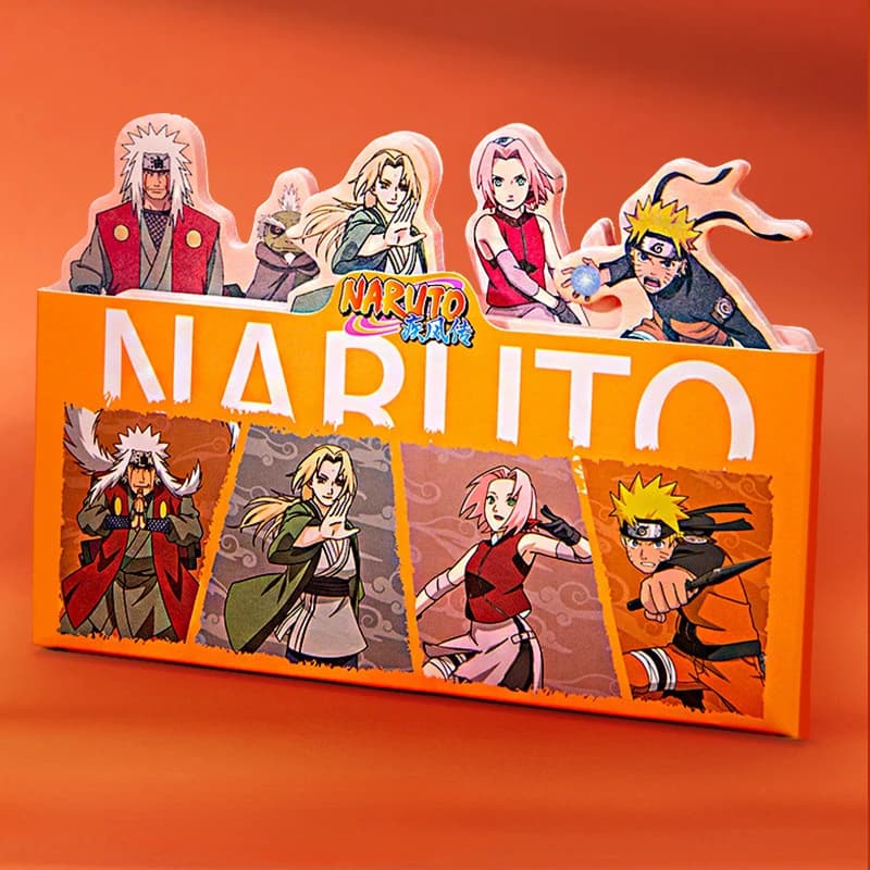 Set di 120 fogli/confezione di note adesive per cartoni animati NARUTO - 4 forme diverse - Cancelleria perfetta per gli amanti dell'anime