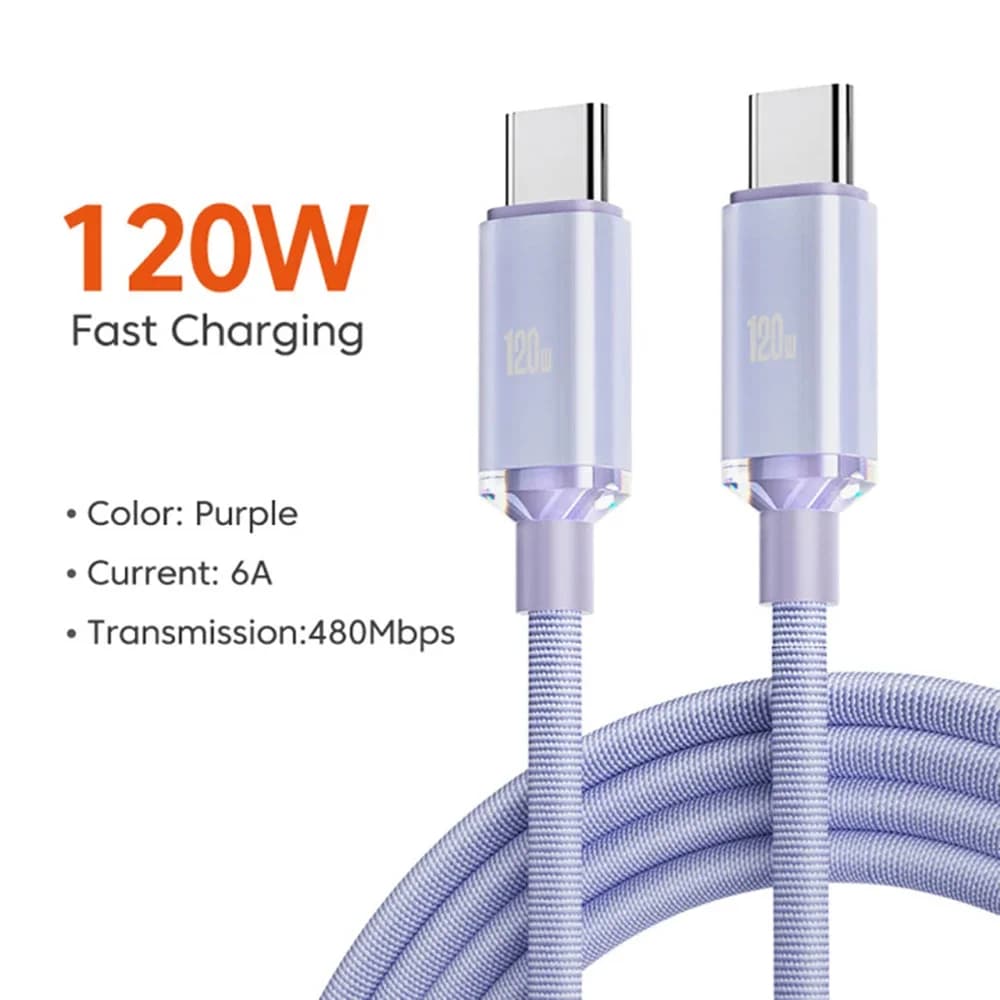 NEW USBA Type C to USBC Cable 120 W for iPhone 15 16 17 PD Series Quick Charging USB C Data Cable for Xiaomi OPPO Samsung