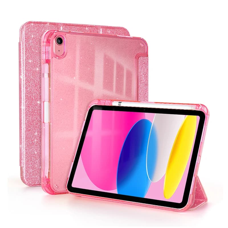 Custodia per iPad A16 2025 con porta matita, cover intelligente per iPad 11 di decima generazione, per iPad Air 11 M4 M3 M2, scocca scintillante