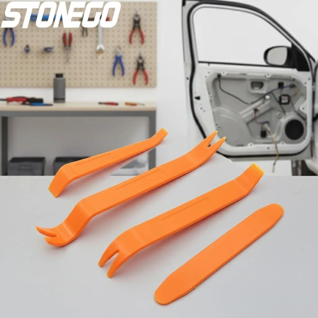 Toolkit for Removing Clips and Auto Finishes, Set of Plastic Tools 4 in 1 for Disassembly Interior Cars, Automotive Repair