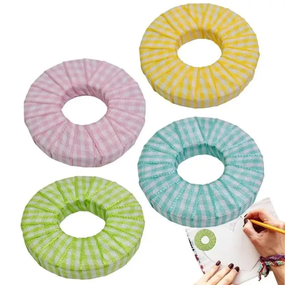 4 pezzi di tessuto per utensili fatti a mano, modello di stoffa, peso rotondo, lavorazione, metallo, carta, taglio, pesi, abito, taglio, cucito, quilting