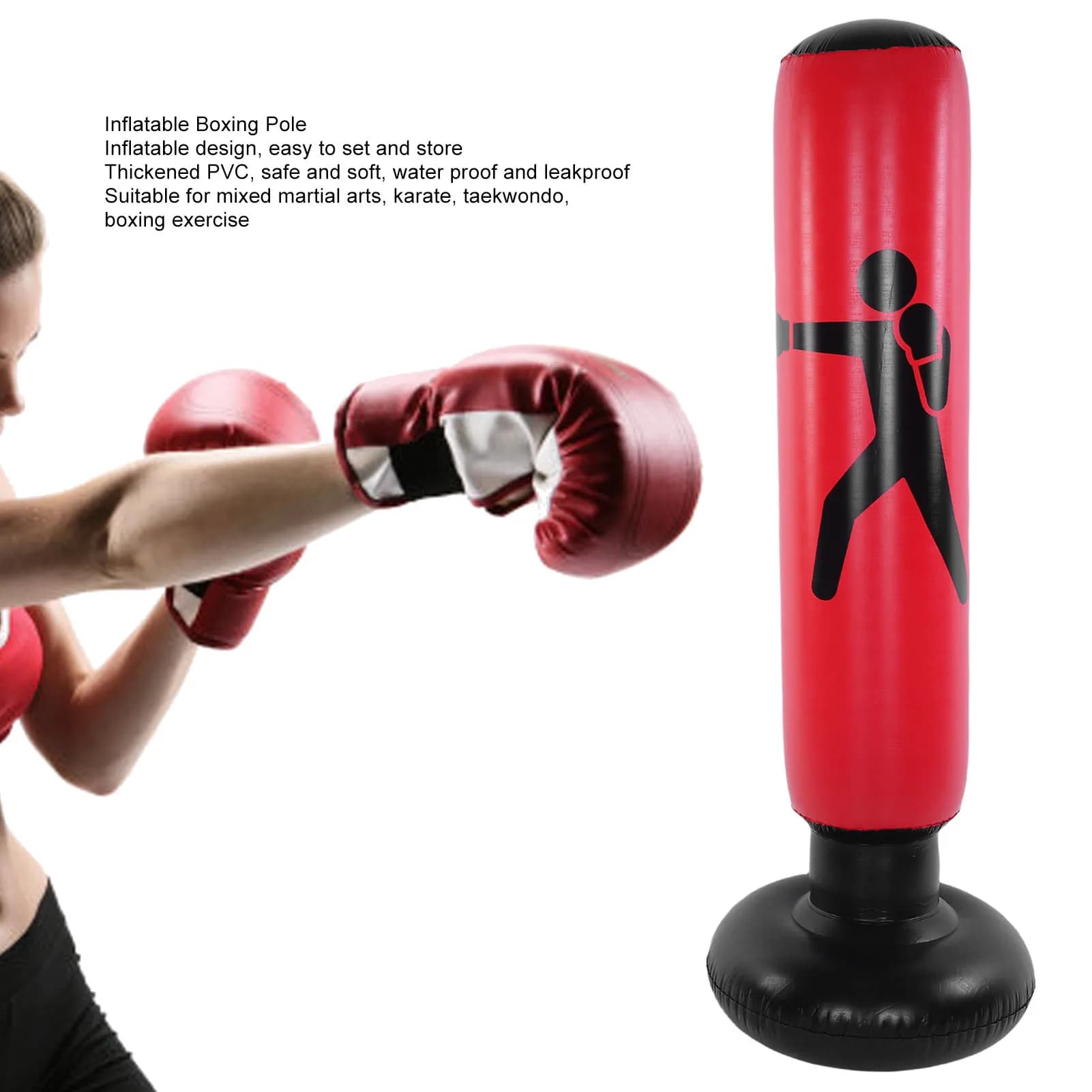 Children's boxing pole Kickboxing column standing with 63 inch inflatable boxing pole for karate Taekwondo Mixed martial arts