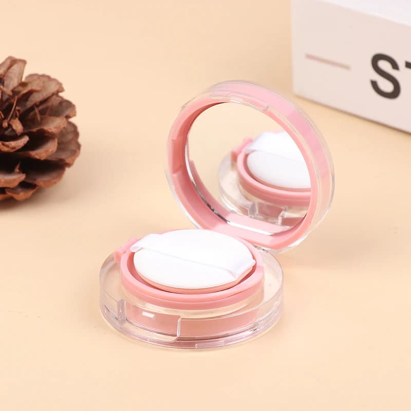 Contenitore Cosmetico Vuoto Compatto Rosa con Specchio per Fondotinta Cushion, Ideale per BB Cream e Applicazioni Skincare