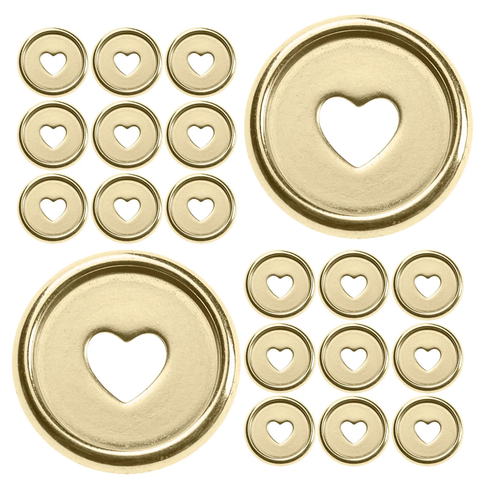 50 Pezzi Dischi di Rilegatura a Fogli Mobili in Plastica a Forma di Cuore, Elettroplaccati, per Planner, Quaderni Rilegati, Scrapbooking e Rilegatura Libri