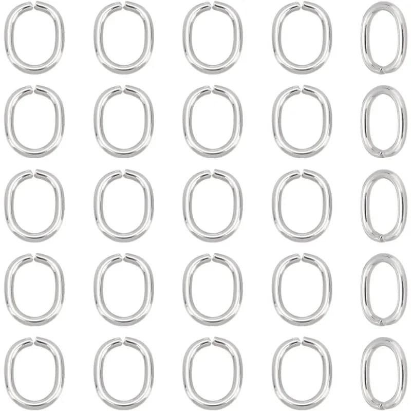 40 pezzi Anelli di salto in acciaio inossidabile 304 Anelli di salto ovali O-ring calibro 18 13 × 12mm Anelli di salto chiusi per collana braccialetto orecchino