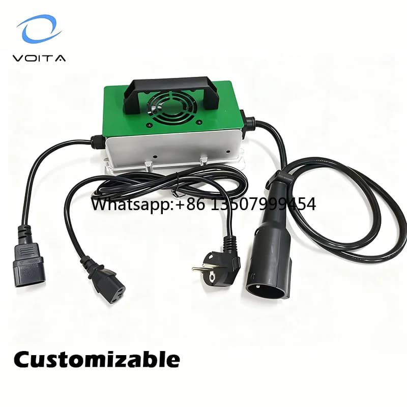 VOITATOP VT-QA750A Caricabatterie Portatile 60V 12A 750W LiFePO4 per Veicoli Elettrici (Scooter, Auto Elettriche, Golf, Industriale)