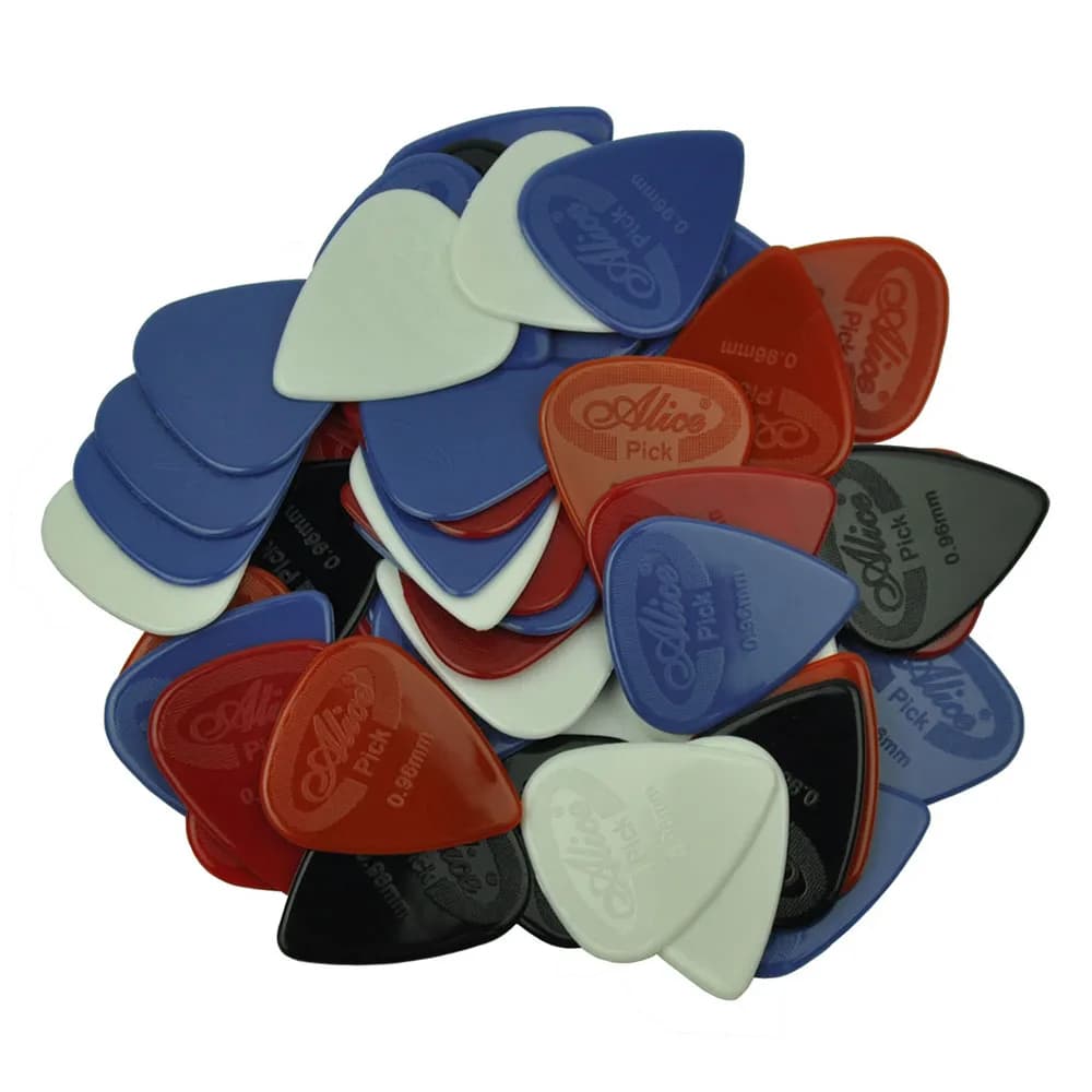 Lotto di 100 pezzi Alice AP-G Pesanti 0,96 mm Lucido antiscivolo Proiezione Plettri per chitarra in nylon Plettri Plettri per basso