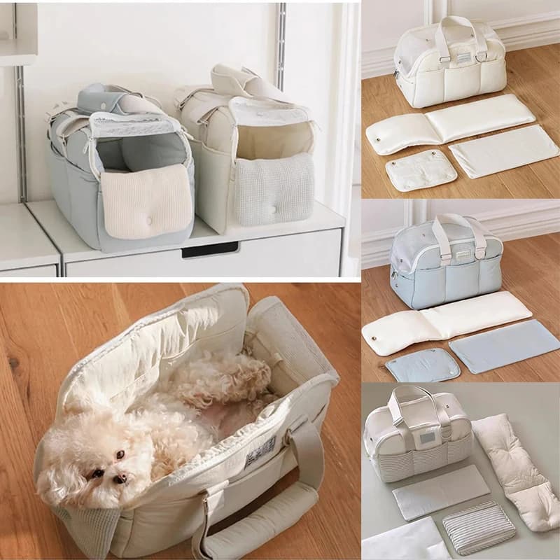 New Winter Outdoor Portable Little Dog Carrier Pet Bag Winter Warm Breathable Pet Large Capacity Shoulder Mobile Dog Bag Cat