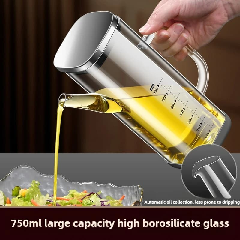 Bottiglia di olio in vetro ad alto contenuto di borosilicato Bottiglia di olio essenziale senza gocciolamento da cucina per salsa di soia aceto e olio da cucina