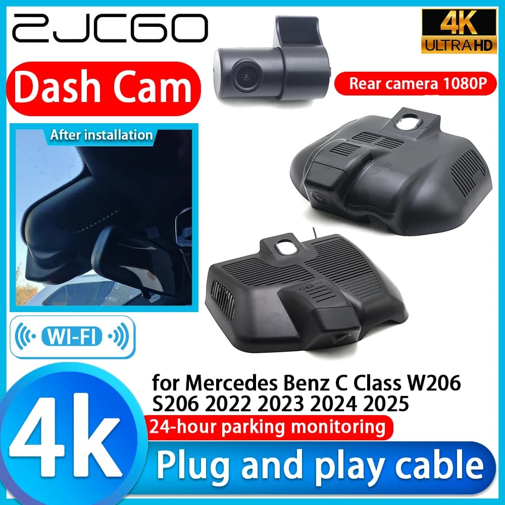 Mercedes Benz Class C W206 S206 2022 2023 2024 2025, Dash Cam 2160P with Sony lens, Video Recorder 24h