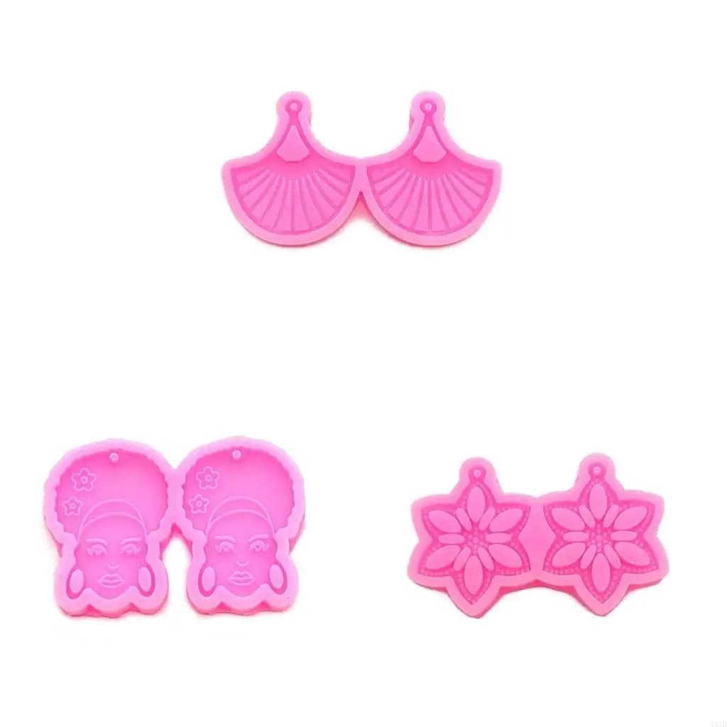 1PC Resin Earring Pendant Silicone Molds Heart Star Flower Resin Art Supplies Jewelry Hand-Making Molds for Crafting Jew