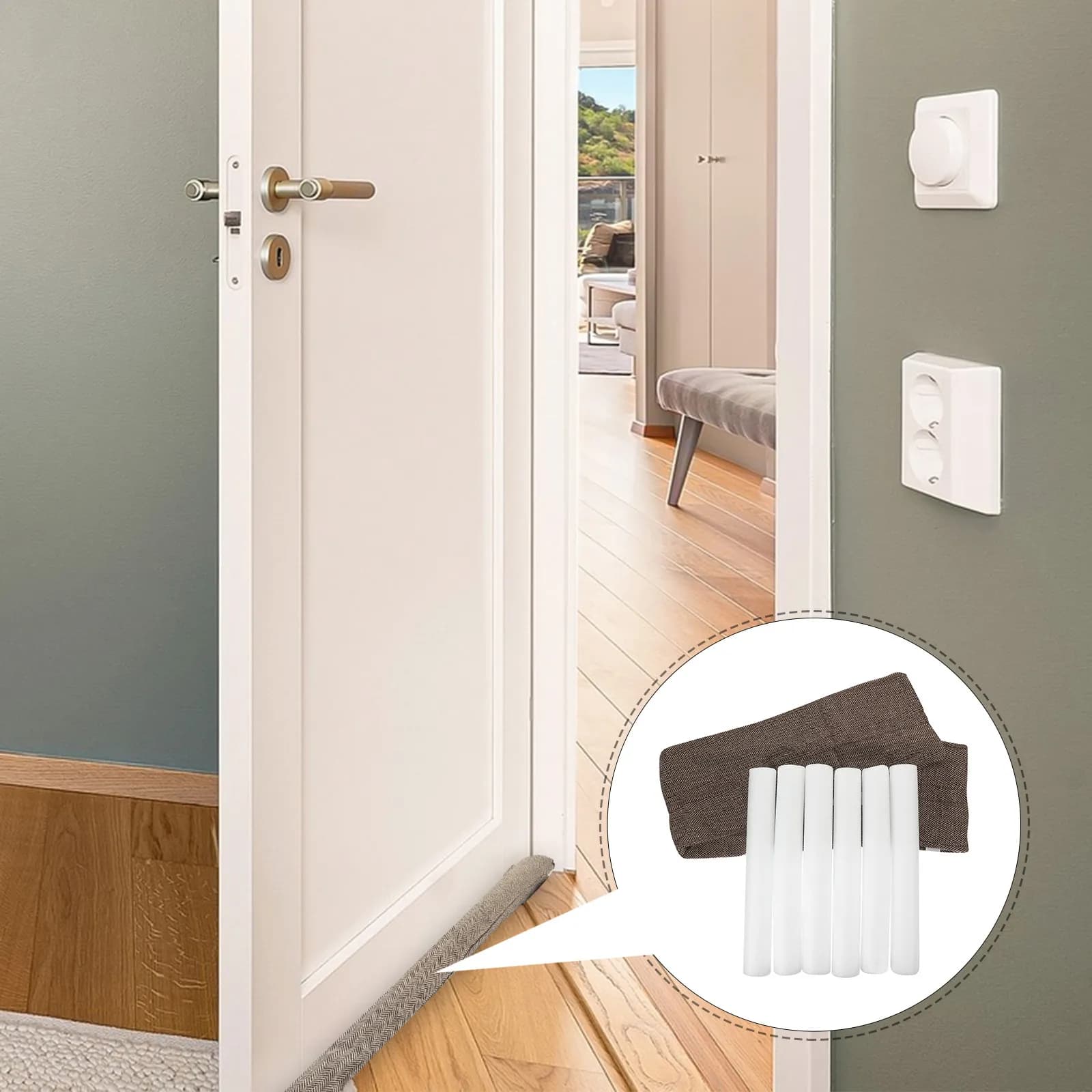 Set di 1 Guarnizione per Porta in Tessuto Oxford, Antivento, Antipolvere, Insonorizzante, per Camera da Letto, Casa, Dormitorio, Sigillante per Fessure Sotto la Porta