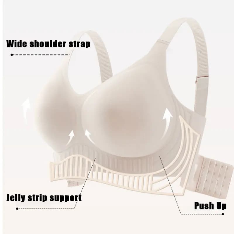 Wireless bras with total coverage of large size, minimizers, comfortable, seamless, push-up, woman's, M-5XL