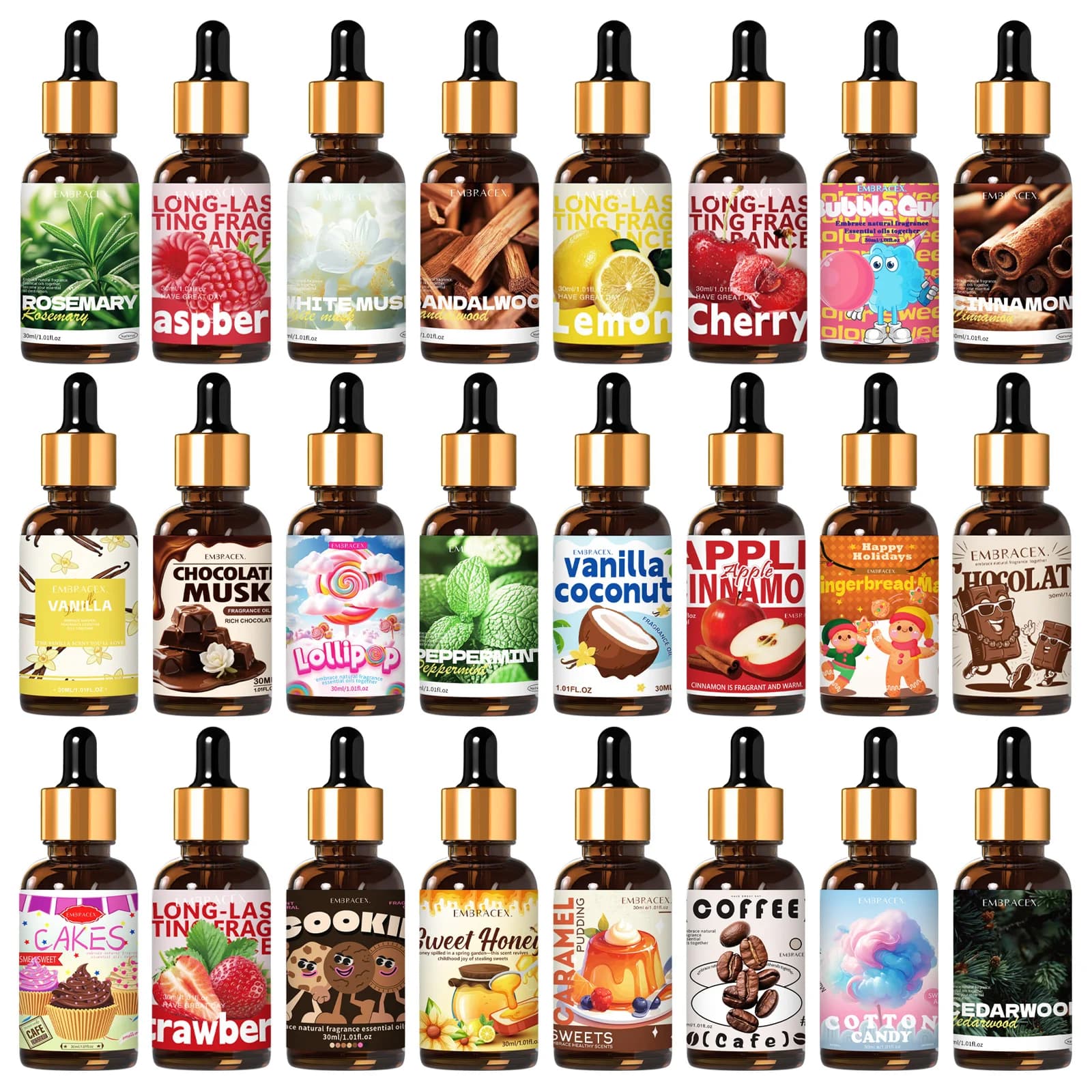 27 oli essenziali da 30 ml, fragranza a lunga durata per aromaterapia, cura della pelle, massaggio, relax, regali per le vacanze per gli amici