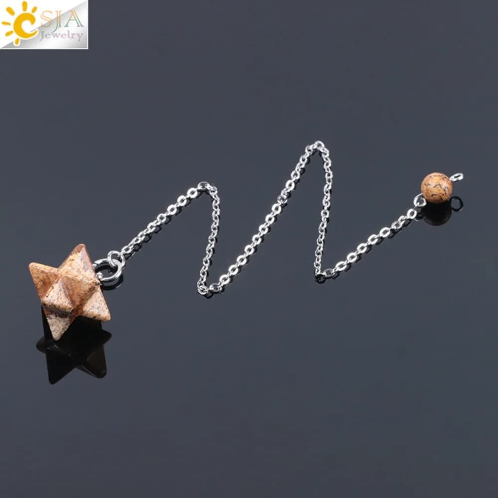 Pietre preziose naturali alla moda Merkabah Pendulums Merkaba Star Reiki Quarzo Pendolo Onice Esagramma Collane Ciondolo Gioielli Regali