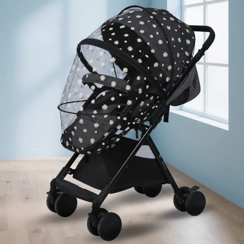 Zanzariera Universale per Passeggino con Stampa Margherita, per Passeggini, Seggiolini Auto, Culla, Accessori per Asilo