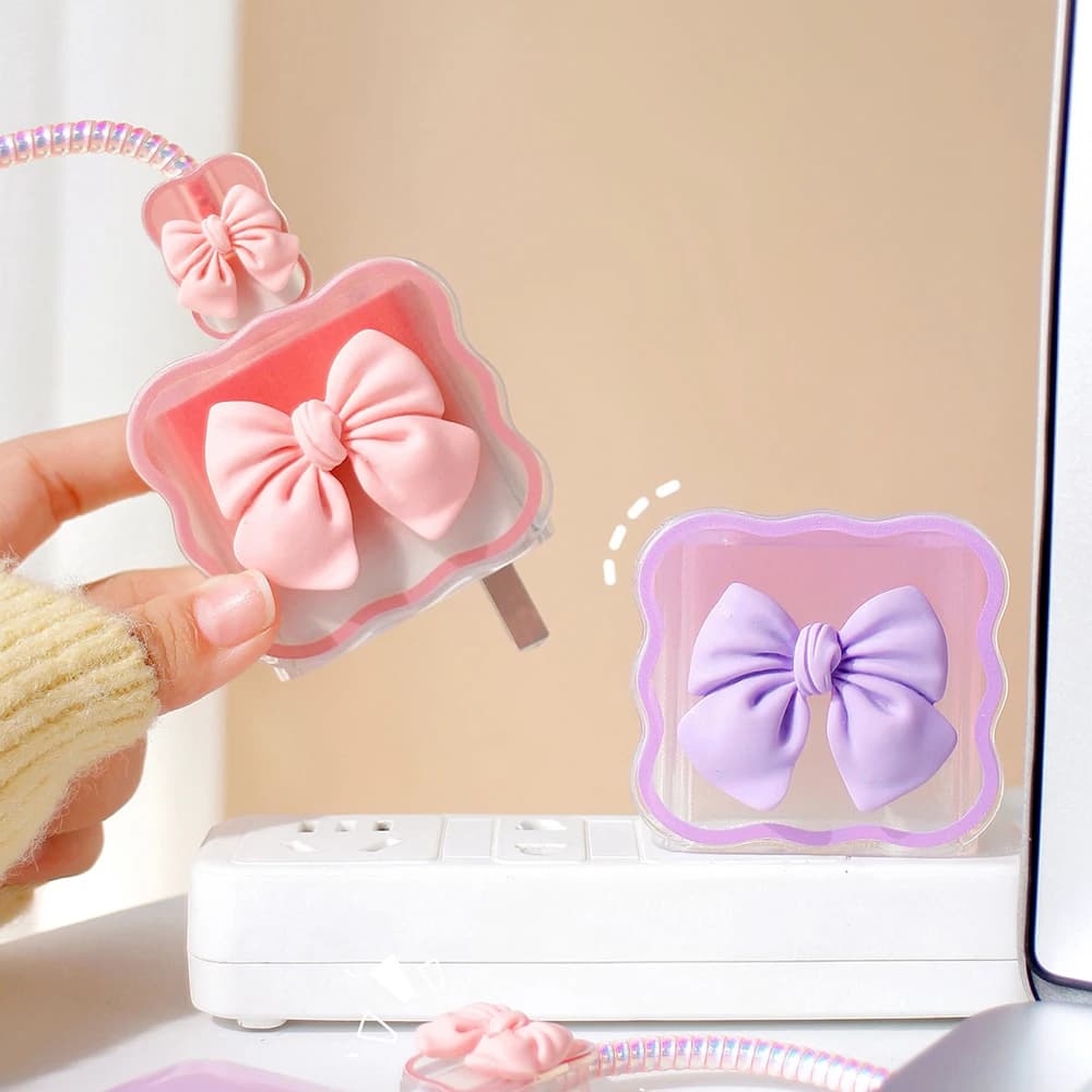 Protective housing for chargers with bow gradient for iPhone 20W USB data cable Fast USB Data Protective Case Wrap Organizer Prevents Line Break