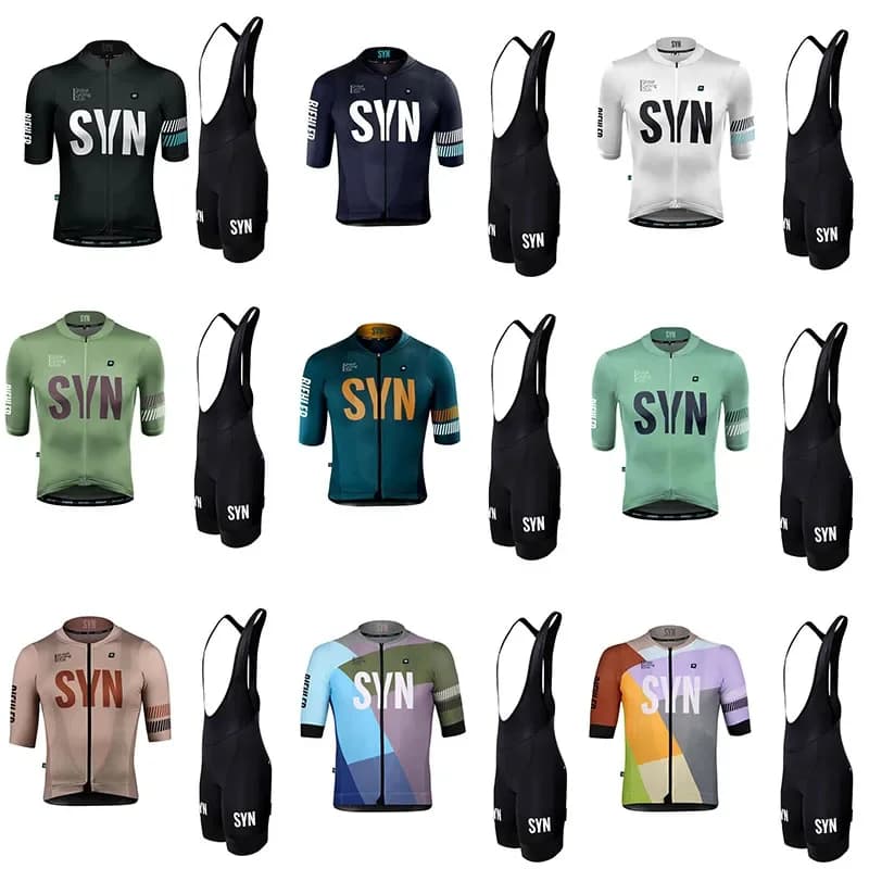 SYN Summer cycling clothing men's cycling shirts on the road short sleeves bibs fast drying clothing breathable cycling shirt