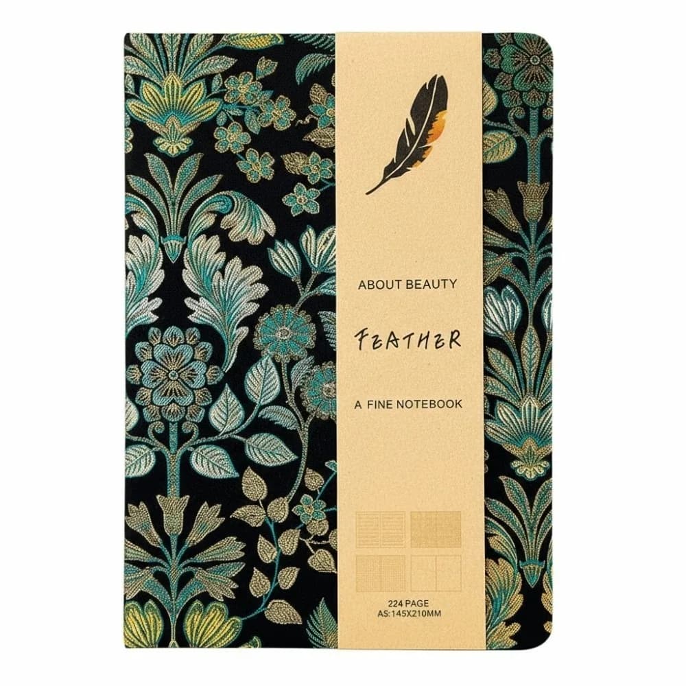 Leather Embroidered Flower Notebook Pattern A5 Butterfly Journal Book Efficient Time Organizer Schedule Notepad Stationery