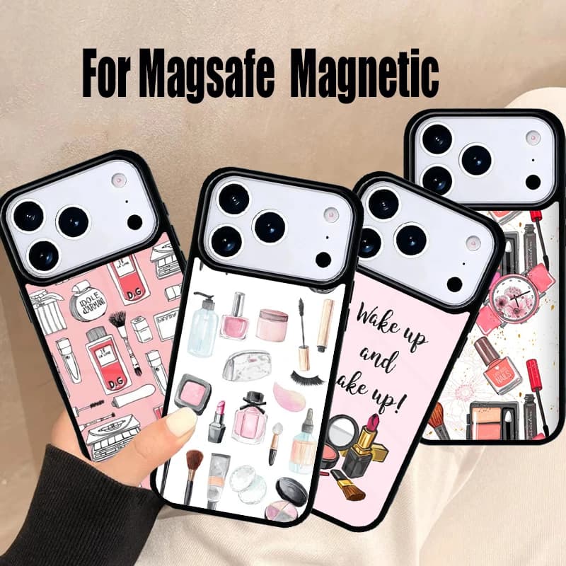 Cover for iPhone with eye makeup design, compatible with MagSafe Wireless Magnetic for iPhone 17 Air 16e 15 14 13 12 11 Pro Max Plus