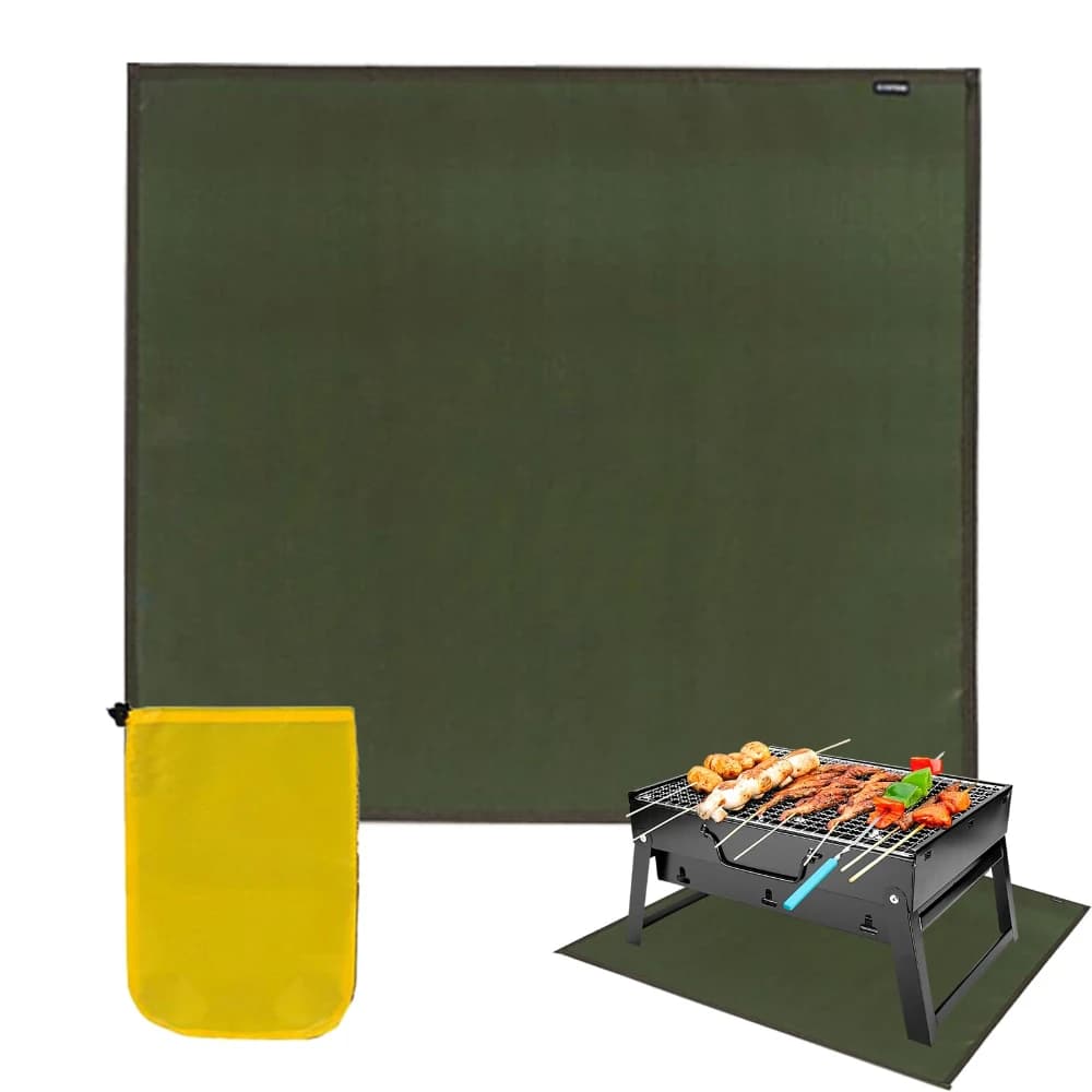 Barbecue Heat Insulation-Mat High Temperature Fire Blanket Fiberglass Mat Long Lasting Camping Mat Space Saving Portability