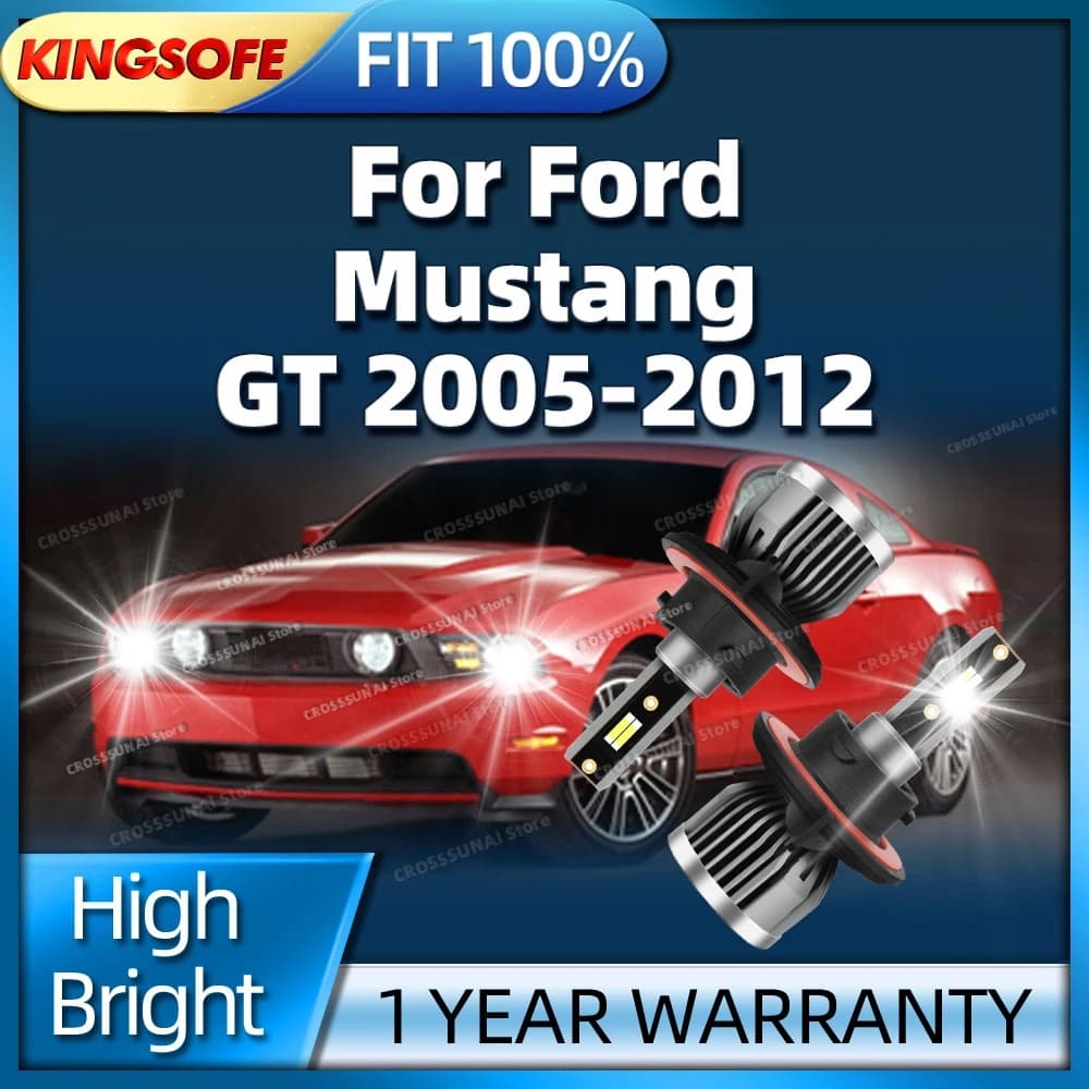 2Pcs LED Bulb Car Headlight CANBUS 180W High Power Auto Lights 6000K For Ford Mustang GT 2005 2006 2007 2008 2009 2010 2011 2012